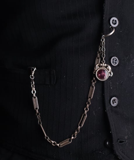 c.1880–1920 Austria-Hungary / ウォッチチェーン / Silver 750 & Banded Onyx