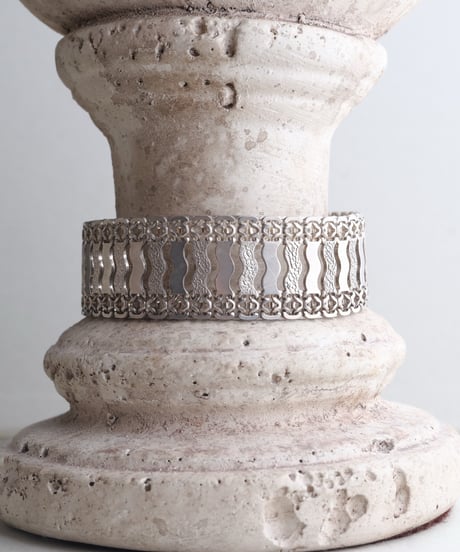 c.1960–70 Greece / Sculptural Wave Bracelet / Silver 925