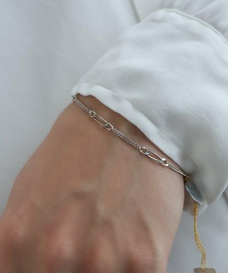 c.1940s France / ミックスチェーンブレスレット/Silver