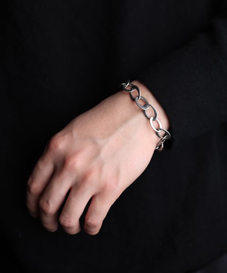 c.1980 Italy Modern Heart Chain Bracelet / Silver 925
