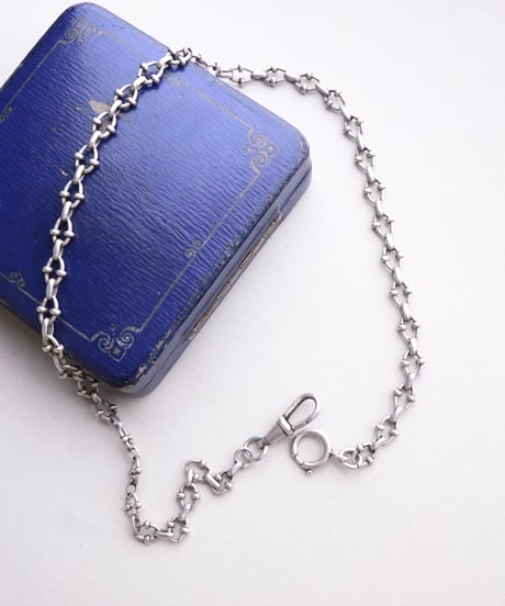 c.1900 France Watch Chain Necklace & Bracelet / Silver 800