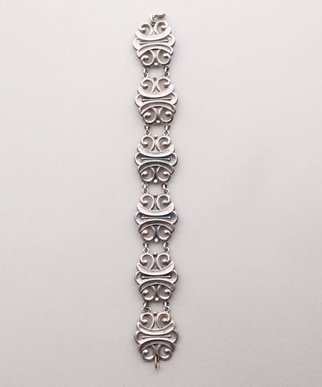 c.1930–40 Norway / National Romantic Floral Link Bracelet / Silver 830
