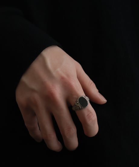 c.1920 Germany / Jugendstil Signet Ring/  Bloodstone × Silver 835