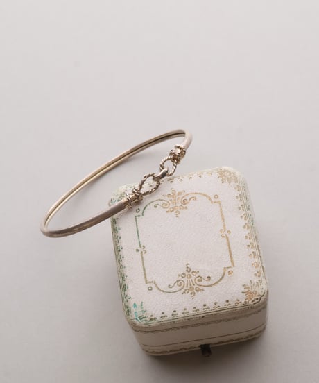 c.1940 France / Rope-linked Bangle / Silver 800 with Vermeil traces