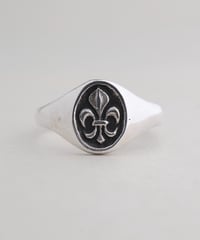 c.1950–70 France / Pierre Toulhoat Fleur-de-lis Signet Ring / Silver