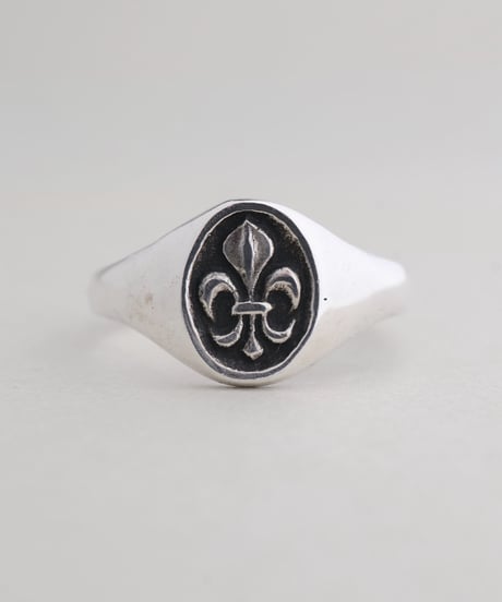 c.1950–70 France / Pierre Toulhoat Fleur-de-lis Signet Ring / Silver
