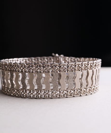 c.1960–70 Greece / Sculptural Wave Bracelet / Silver 925
