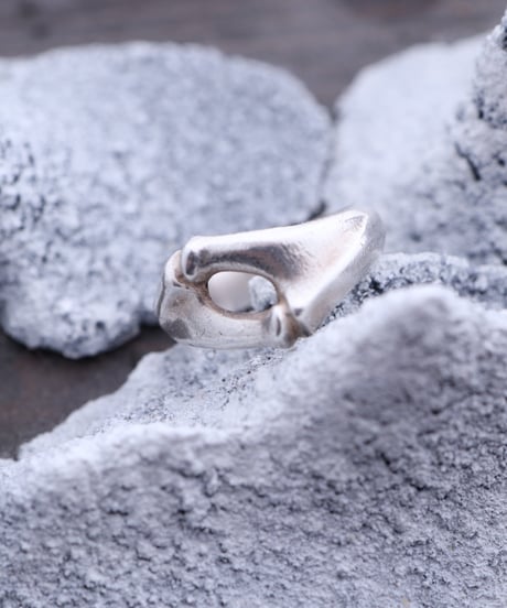 1979 Finland Lapponia / Sculptural Void Ring / Silver 925