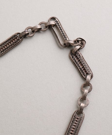 c.1880–1920 Austria-Hungary / ウォッチチェーン / Silver 750 & Banded Onyx