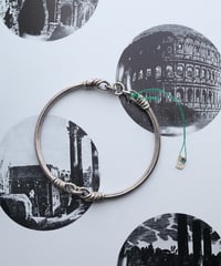 c.1950-60 France / Primitive Joint Bangle / Silver 800