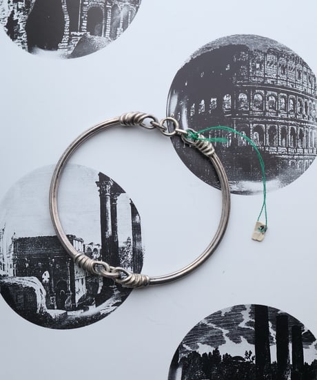 c.1950-60 France / Primitive Joint Bangle / Silver 800