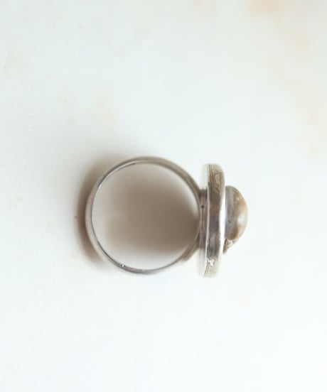 1943 Sweden / Italian Antique Lava Cameo Ring / Silver