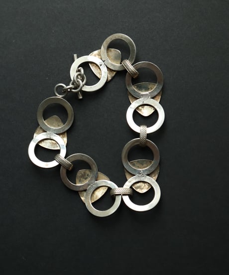 c.1960 Italy Arezzo / 幾何学リンクブレスレット / Silver 800