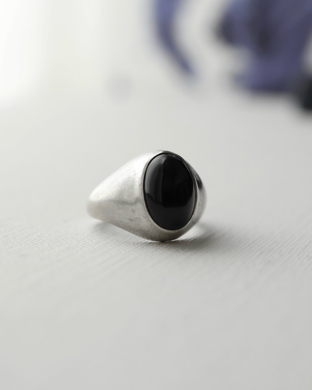 c.1960 France / シグネットリング/ Silver 800 × Black On