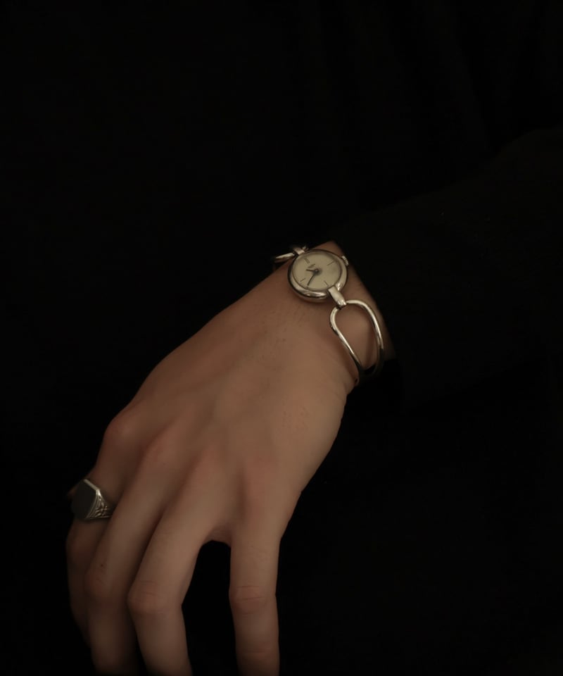 c.1960s France / Quilbé Paris シルバーバングルウォッチ / Si