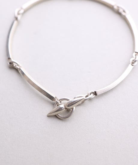 c.1960 Denmark / N.E. FROM Teardrop Toggle Bracelet / Silver 925