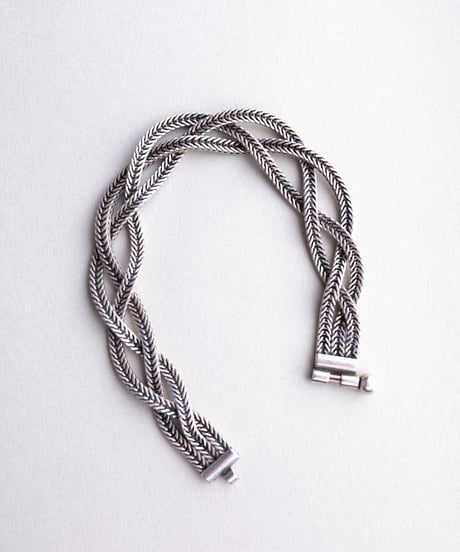 c.1950 Germany Braided Fox Tail Bracelet / Silver 835