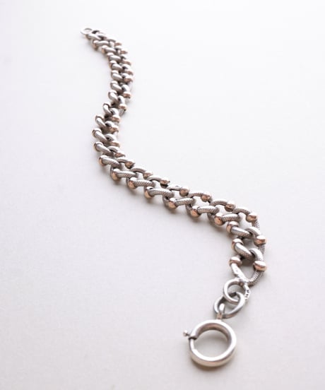 c.1890 France Gourmette Bracelet with Vermeil Accents / Silver 800
