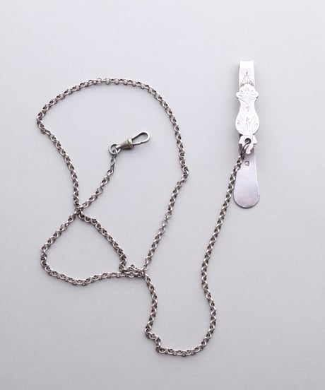 c.1870 France / Napoleon III Chatelaine & Chain / Silver 800