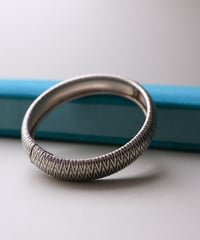 c.1950 Germany Herringbone Hinged Bangle / Silver 830