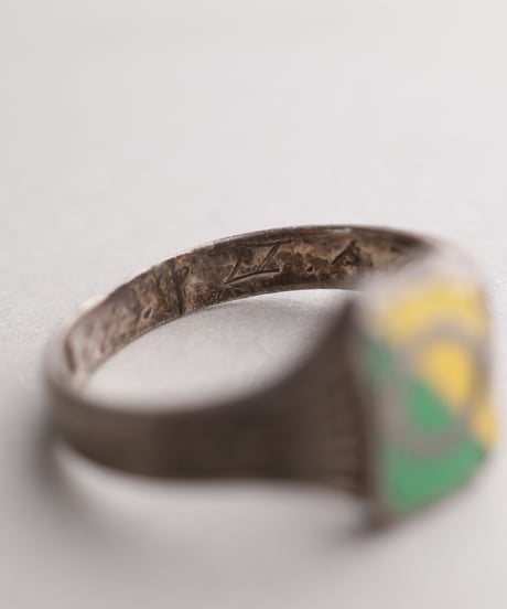 c.1950 Finland / Enamel Memory Ring / Silver 813 by Veljekset Sundqvist