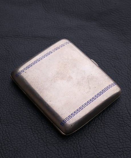 c.1920 Czechoslovakia / Blue Enamel Cigarette Case / Alpaca