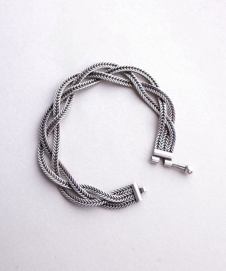 c.1950 Germany Braided Fox Tail Bracelet / Silver 835