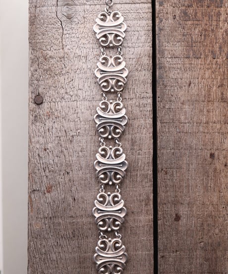 c.1930–40 Norway / National Romantic Floral Link Bracelet / Silver 830