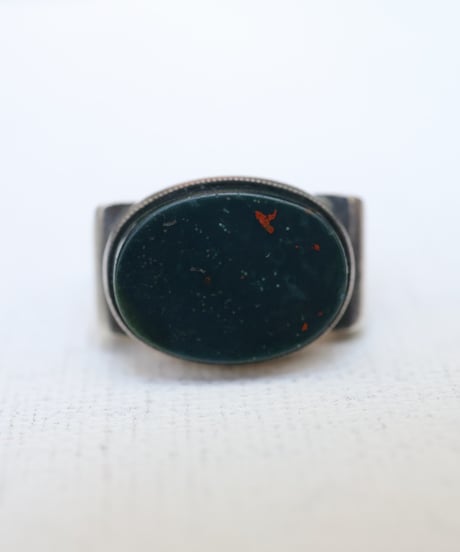 c.1921–1929 Czechoslovakia / アールデコ　シグネットリング / Silver 900 ✖️Bloodstone