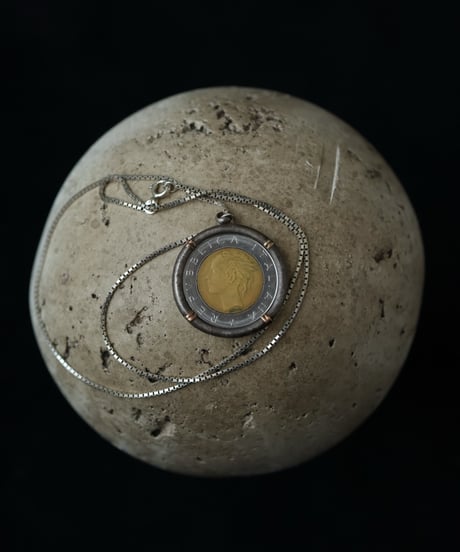 c.1980 Italy / コインチャームネックレス / Silver 925