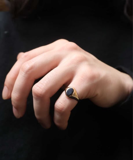 1970s ヴィンテージ オニキス シグネットリング / 9ct gold