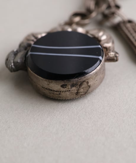 c.1880–1920 Austria-Hungary / ウォッチチェーン / Silver 750 & Banded Onyx