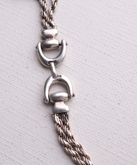 c.1980 France / Horse Bit Double Twist Bracelet / Silver 925