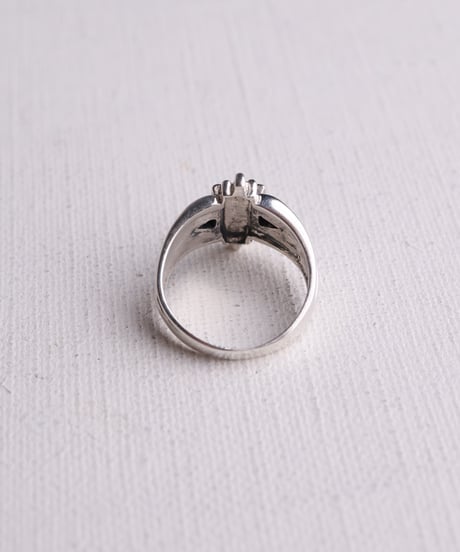 c.1990 France / Neo-Deco Ring / Silver 925, Onyx & Marcasite