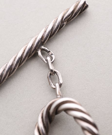 c.1950 France / Rope-edged Link Bracelet / Silver 800