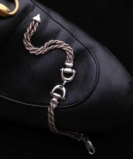 c.1980 France / Horse Bit Double Twist Bracelet / Silver 925