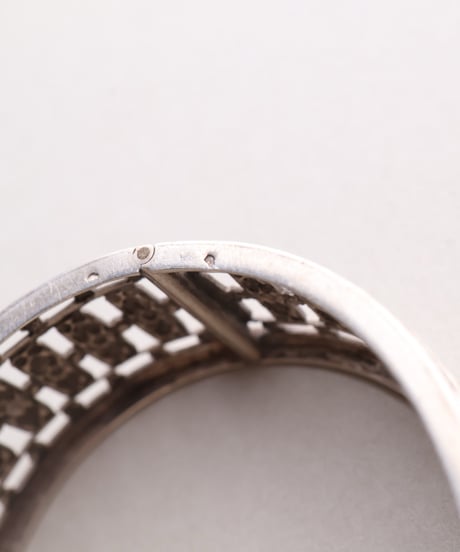 c.1900–20 France / Ferronnerie Floral Gate Bangle / Silver 800