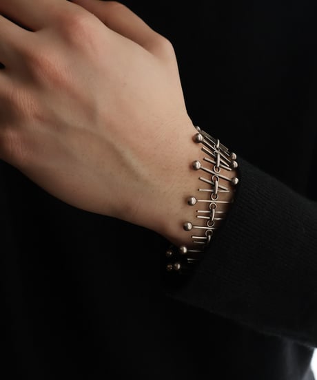 c.1950 Germany Geometric Structure Bracelet / Silver 800