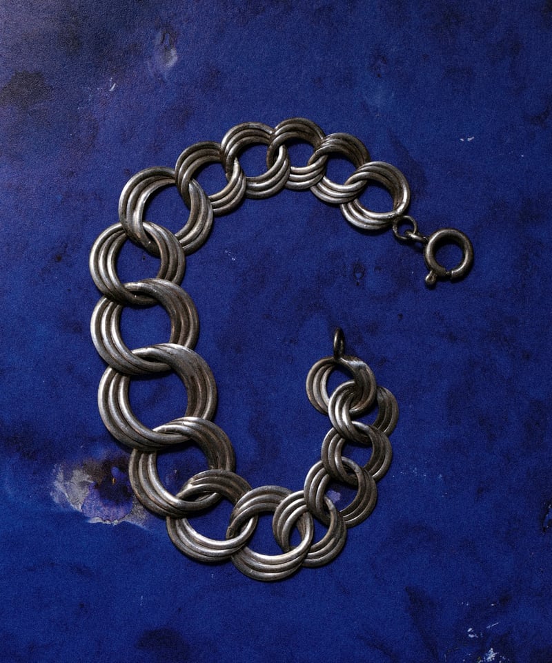 c.1930 France / 三連リンクブレスレット / Silver 800 | BLUE