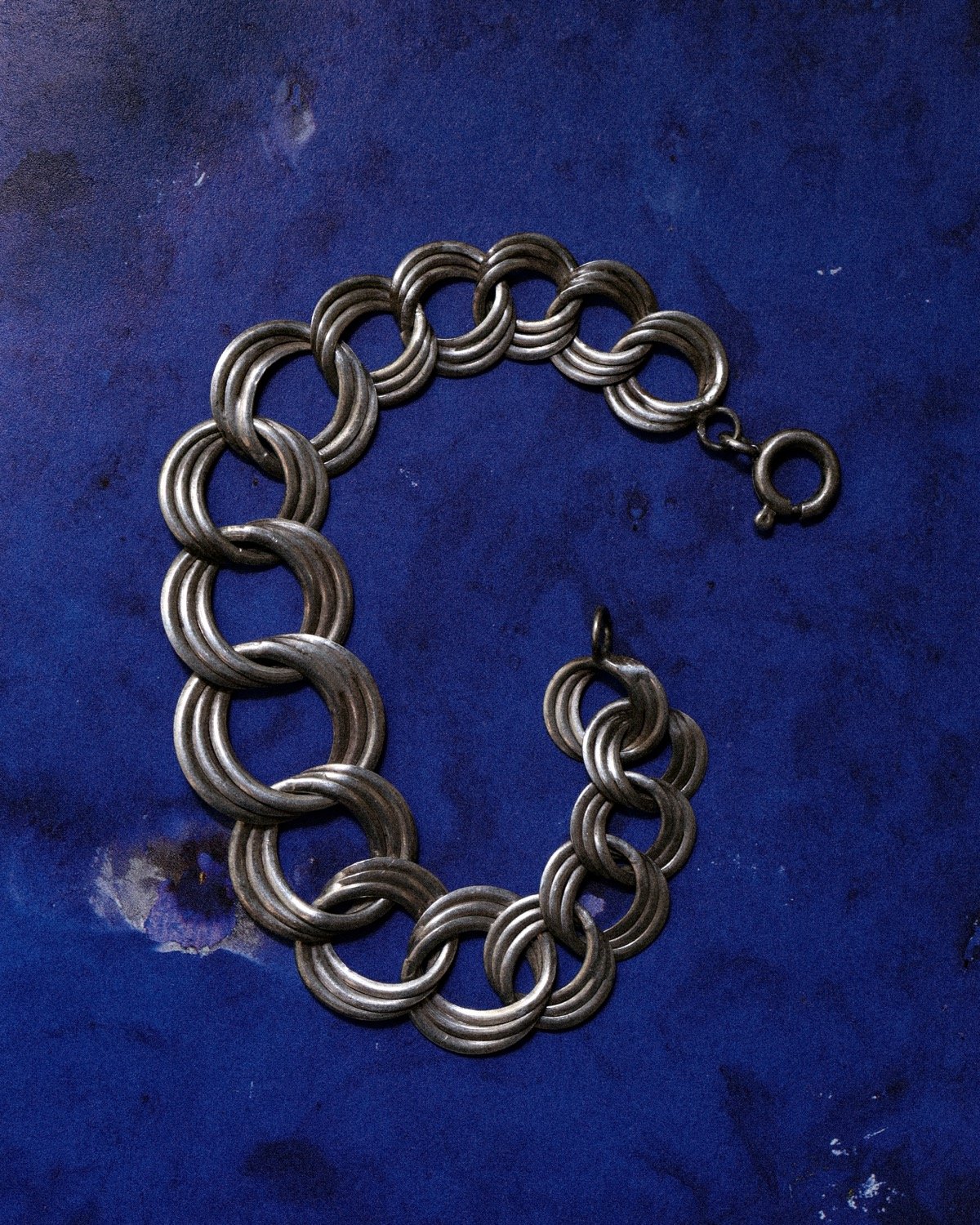 c.1930 France / 三連リンクブレスレット / Silver 800 | BLUE