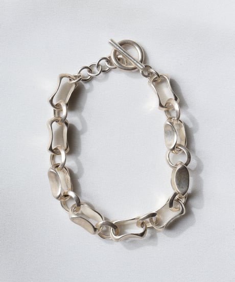 c.1970 France / Modernist Link Bracelet / Silver 925
