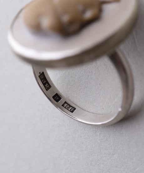 1943 Sweden / Italian Antique Lava Cameo Ring / Silver