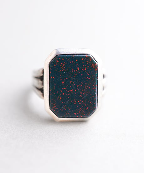 c.1930 Germany / Signet Ring / Bloodstone × Silver 835