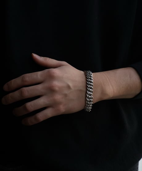 c.1960 France Paris / Double Gourmette Bracelet / Silver 800