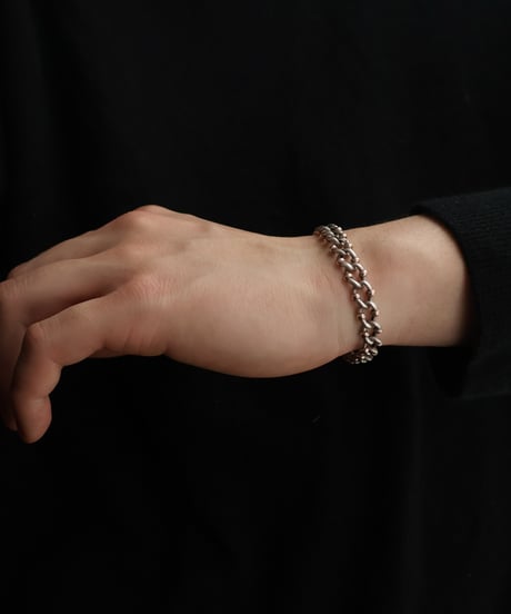 c.1890 France Gourmette Bracelet with Vermeil Accents / Silver 800