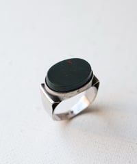 c.1921–1929 Czechoslovakia / アールデコ　シグネットリング / Silver 900 ✖️Bloodstone
