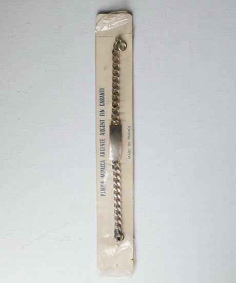 c.1950 France / IDブレスレット/ Plaque Alpacca Argente / 未使用品