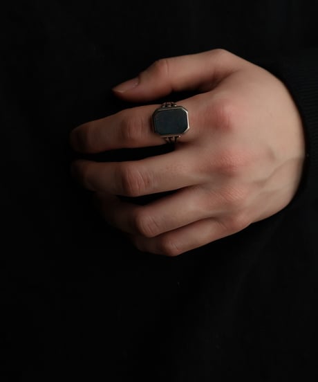 c.1930 Germany / Signet Ring / Bloodstone × Silver 835