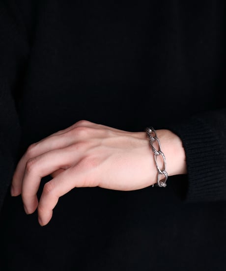 c.1930-40 Germany / Floral Twisted Link Bracelet / Silver 835