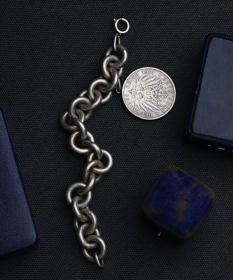 c.1930 Germany / ラウンドチェーンブレスレット / Silver 800 ×